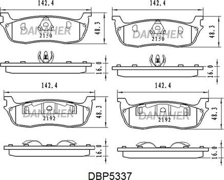 Danaher DBP5337 - Гальмівні колодки, дискові гальма autocars.com.ua