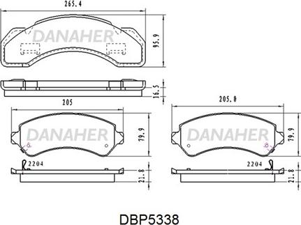 Danaher DBP5338 - Тормозные колодки, дисковые, комплект autodnr.net