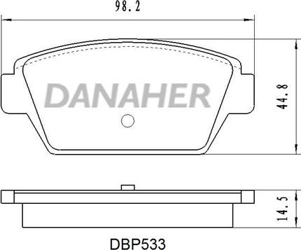 Danaher DBP533 - Гальмівні колодки, дискові гальма autocars.com.ua