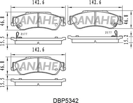 Danaher DBP5342 - Гальмівні колодки, дискові гальма autocars.com.ua