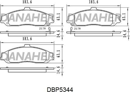 Danaher DBP5344 - Тормозные колодки, дисковые, комплект autodnr.net
