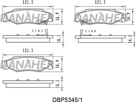 Danaher DBP5345/1 - Тормозные колодки, дисковые, комплект autodnr.net