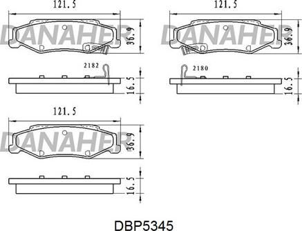 Danaher DBP5345 - Тормозные колодки, дисковые, комплект autodnr.net