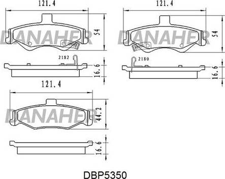 Danaher DBP5350 - Гальмівні колодки, дискові гальма autocars.com.ua