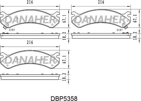 Danaher DBP5358 - Гальмівні колодки, дискові гальма autocars.com.ua