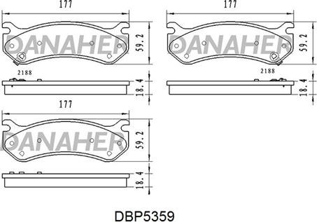 Danaher DBP5359 - Тормозные колодки, дисковые, комплект autodnr.net