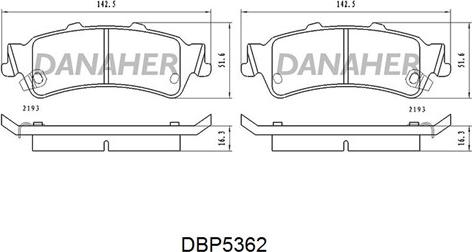 Danaher DBP536/2 - Гальмівні колодки, дискові гальма autocars.com.ua