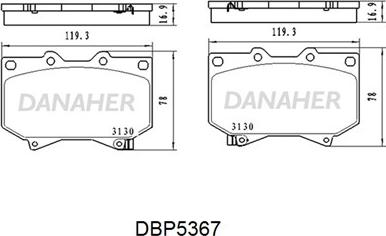 Danaher DBP5367 - Гальмівні колодки, дискові гальма autocars.com.ua