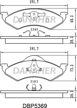 Danaher DBP5369 - Гальмівні колодки, дискові гальма autocars.com.ua