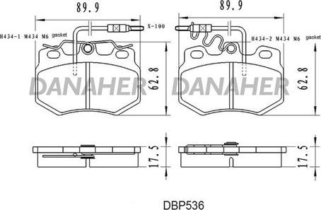 Danaher DBP536 - Гальмівні колодки, дискові гальма autocars.com.ua