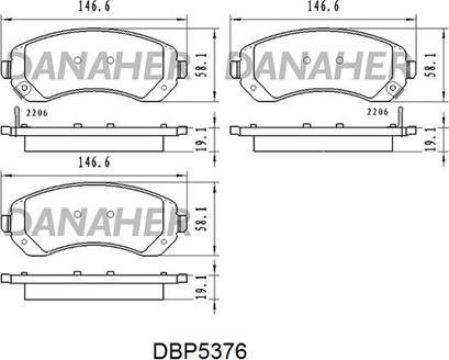 Danaher DBP5376 - Гальмівні колодки, дискові гальма autocars.com.ua