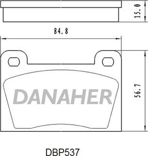 Danaher DBP537 - Гальмівні колодки, дискові гальма autocars.com.ua