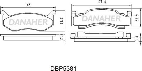 Danaher DBP538/1 - Гальмівні колодки, дискові гальма autocars.com.ua