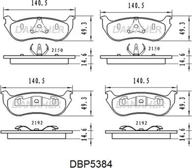 Danaher DBP5384 - Гальмівні колодки, дискові гальма autocars.com.ua