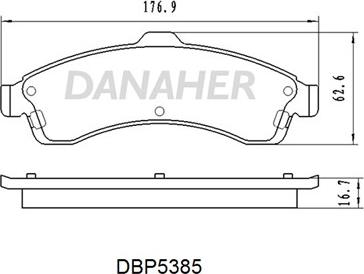 Danaher DBP5385 - Тормозные колодки, дисковые, комплект autodnr.net