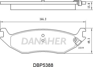 Danaher DBP5388 - Гальмівні колодки, дискові гальма autocars.com.ua