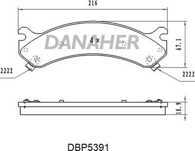 Danaher DBP5391 - Гальмівні колодки, дискові гальма autocars.com.ua