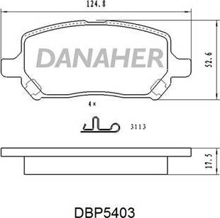 Danaher DBP5403 - Гальмівні колодки, дискові гальма autocars.com.ua