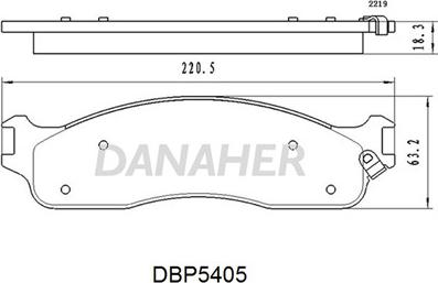 Danaher DBP5405 - Гальмівні колодки, дискові гальма autocars.com.ua