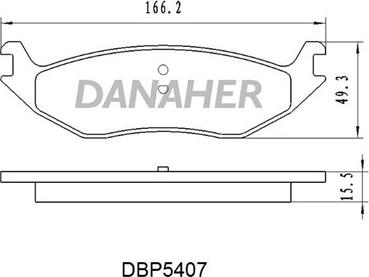 Danaher DBP5407 - Гальмівні колодки, дискові гальма autocars.com.ua