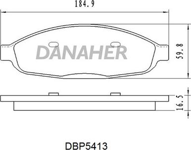 Danaher DBP5413 - Гальмівні колодки, дискові гальма autocars.com.ua