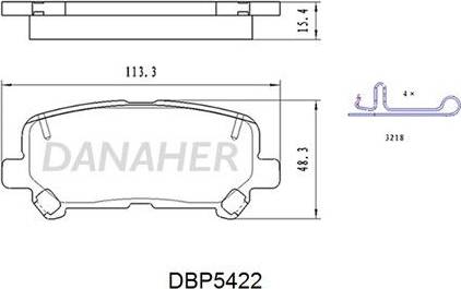 Danaher DBP5422 - Гальмівні колодки, дискові гальма autocars.com.ua