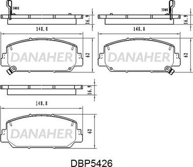 Danaher DBP5426 - Тормозные колодки, дисковые, комплект autodnr.net