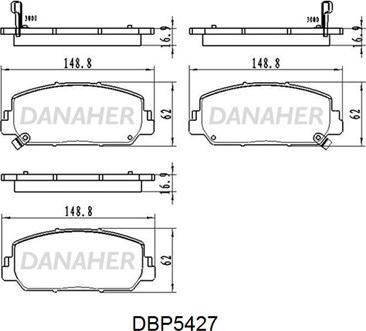 Danaher DBP5427 - Тормозные колодки, дисковые, комплект autodnr.net