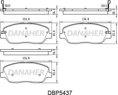 Danaher DBP5437 - Тормозные колодки, дисковые, комплект autodnr.net