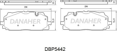 Danaher DBP5442 - Гальмівні колодки, дискові гальма autocars.com.ua