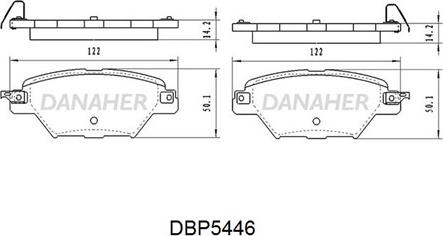 Danaher DBP5446 - Тормозные колодки, дисковые, комплект autodnr.net