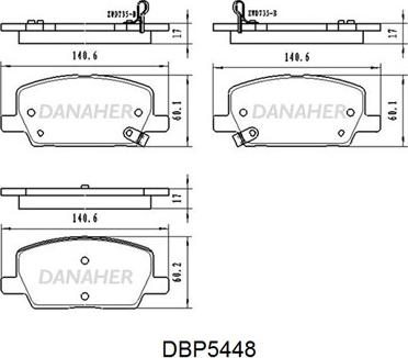 Danaher DBP5448 - Гальмівні колодки, дискові гальма autocars.com.ua