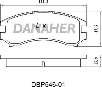 Danaher DBP546-01 - Гальмівні колодки, дискові гальма autocars.com.ua