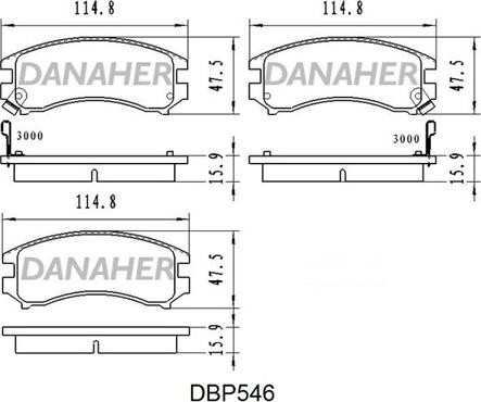 Danaher DBP546 - Гальмівні колодки, дискові гальма autocars.com.ua