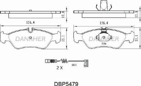 Danaher DBP5479 - Гальмівні колодки, дискові гальма autocars.com.ua