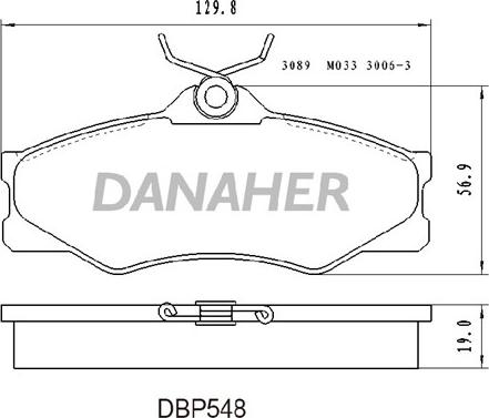 Danaher DBP548 - Гальмівні колодки, дискові гальма autocars.com.ua