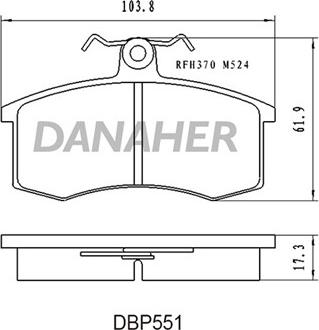 Danaher DBP551 - Тормозные колодки, дисковые, комплект autodnr.net