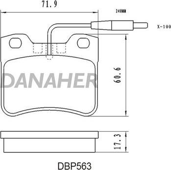 Danaher DBP563 - Гальмівні колодки, дискові гальма autocars.com.ua