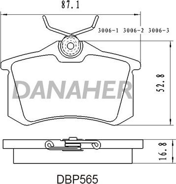 Danaher DBP565 - Гальмівні колодки, дискові гальма autocars.com.ua