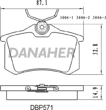 Danaher DBP571 - Гальмівні колодки, дискові гальма autocars.com.ua