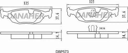Danaher DBP573 - Тормозные колодки, дисковые, комплект autodnr.net