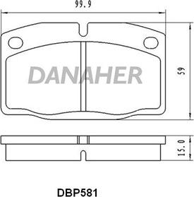 Danaher DBP581 - Гальмівні колодки, дискові гальма autocars.com.ua