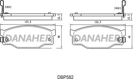 Danaher DBP582 - Гальмівні колодки, дискові гальма autocars.com.ua