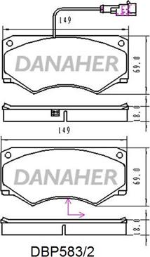 Danaher DBP583/2 - Тормозные колодки, дисковые, комплект autodnr.net