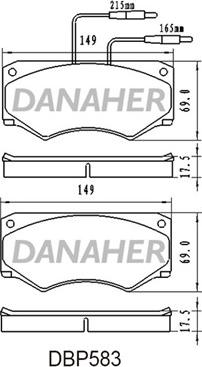 Danaher DBP583 - Тормозные колодки, дисковые, комплект autodnr.net