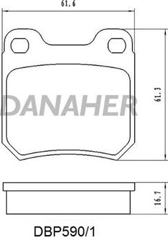 Danaher DBP590/1 - Гальмівні колодки, дискові гальма autocars.com.ua