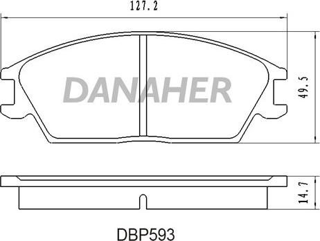 Danaher DBP593 - Гальмівні колодки, дискові гальма autocars.com.ua