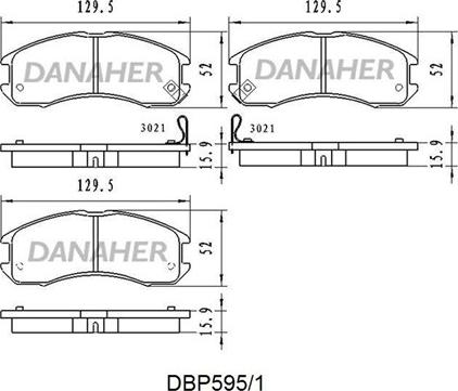 Danaher DBP595/1 - Гальмівні колодки, дискові гальма autocars.com.ua