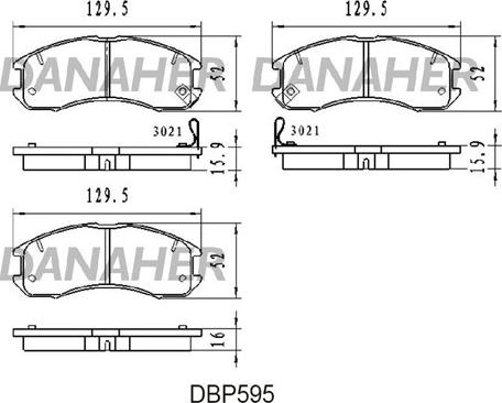 Danaher DBP595 - Гальмівні колодки, дискові гальма autocars.com.ua