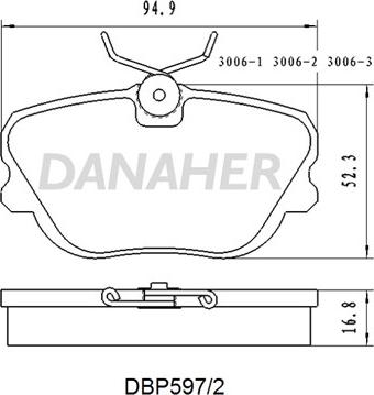 Danaher DBP597/2 - Гальмівні колодки, дискові гальма autocars.com.ua